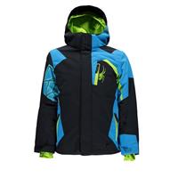 Spyder Challenger Jacket - Boy's - Black / Electric Blue / Theory Green