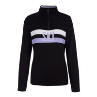 Fera Luna 1/2 Zip Sweater - Women's - Black / Winter White / Lavender
