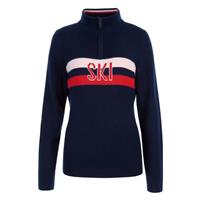 Fera Luna 1/2 Zip Sweater - Women's - Deep Navy / Winter White / Red