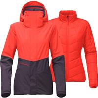 The North Face Women's Garner Triclimate Snow Jacket - Fire Brick Red / Dark Eggplant