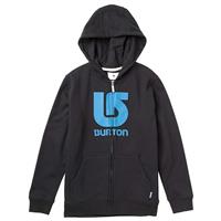 Burton Logo Vertical Full-Zip Hoodie - Boy's - True Black