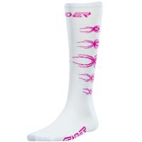 Spyder Bug Out Sock - Youth - White / Sassy Pink