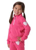Zemu Little Girls 1/4 Zip Fleece Top - Girl's - Pink / Fuchsia