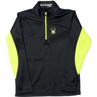 Spyder Charger Therma Stretch T-Neck - Boy's - Black / Theory Green
