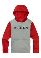 Burton Oak Pullover Hoodie - Boy's - Gray Heather / Flame Scarlet Heather