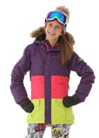 686 Polly Insulated Jacket - Girl's - Violet Colorblock