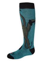 Hot Chillys Mid Volume Sock - Youth - Octopus / Teal