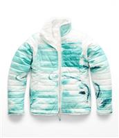 The North Face Reversible Mossbud Swirl Jacket - Girl's - Kokomo Green Snow Wave Print