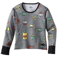 Hot Chilly's Mid Weight Print Crew Neck - Youth - Bots - Charcoal
