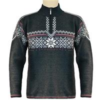 Dale of Norway Holmenkollen Sweater - Men's - Dark Charcoal / Vino Tinto / Off White