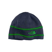 The North Face Logo Beanie - Youth - Deep Water Blue / Rad Green