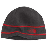 The North Face Logo Beanie - Graphite Grey / Fiery Red