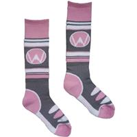 Winter's Edge Kicker Padded Ski Sock - Youth - Pink / Grey