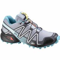 Salomon Speedcross 3 Trail Running Shoes - Women's - Light Onix / Dark Cloud / Dark Azure Blue