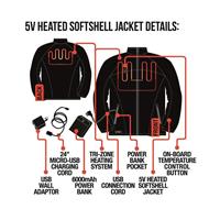 ActionHeat 5V Battery Heated Jacket - Men's - Black