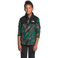 The North Face Glacier 1/4 Snap Pullover - Youth - Evergreen Mountain Camo Print