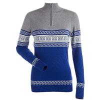 Nils Terri 1/4 Zip Sweater - Women's - Blue Blaze / Steel Grey / Winter White