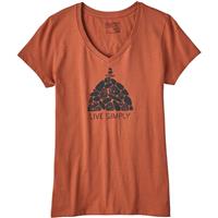 Patagonia Live Simply Summit Stones V-Neck T-Shirt - Women's - Canyon Brown