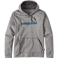 Patagonia Text Logo Polycycle Hoody - Men's - Feather Grey / Big Sur Blue