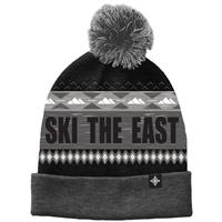 Ski the East Powder Day Pom Beanie - Black / Gray
