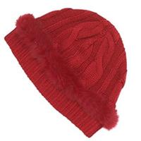 Nils Solid Hat with Fur - Women's - Red
