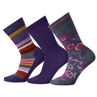 Smartwool Trio 3 Socks -Women's - Purple Heather