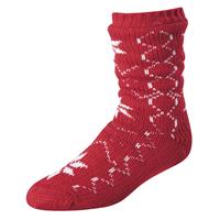 Terramar Slipper Socks with Gripper Dots - Women's - Red w/Pattern