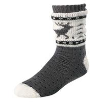 Terramar Slipper Socks with Gripper Dots - Women's - Gray w/Reindeer