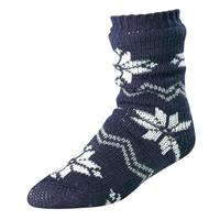 Terramar Slipper Socks with Gripper Dots - Women's - Navy w/Pattern