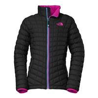 The North Face Thermoball Full Zip Jacket - Girl's - TNF Black / Luminous Pink