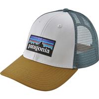 Patagonia P-6 Logo LoPro Trucker Hat - Men's - White w/ Kastanos Brown (WHIK)