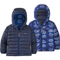 Patagonia Baby Reversible Down Sweater Hoody- Youth - The Fantastics / Superior Blue (TFBL)