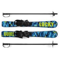 Lucky Bums Kids Plastic Ski and Poles - Blue