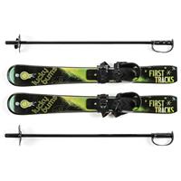 Lucky Bums Kids Plastic Ski and Poles - Green