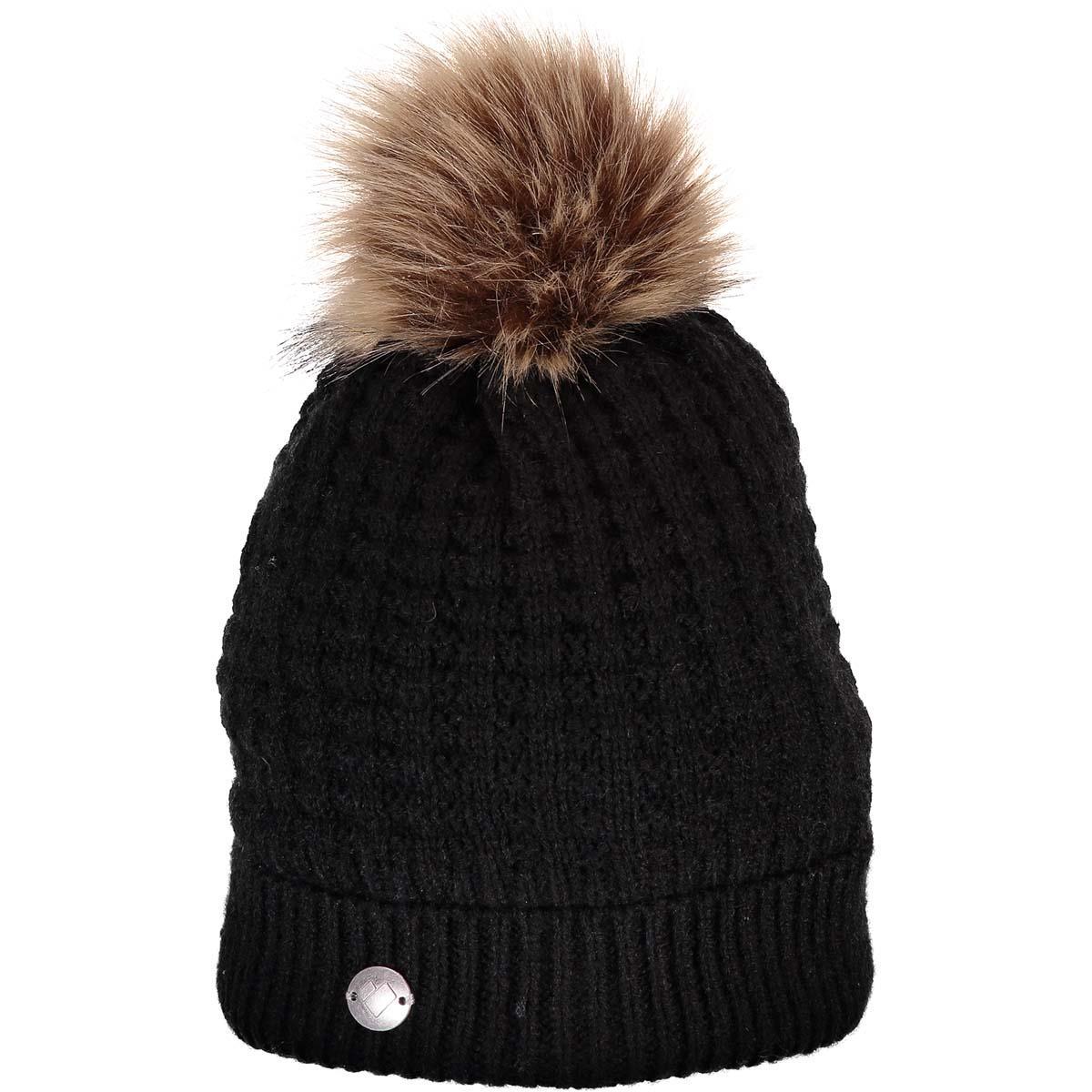 womens hat with fur pom pom